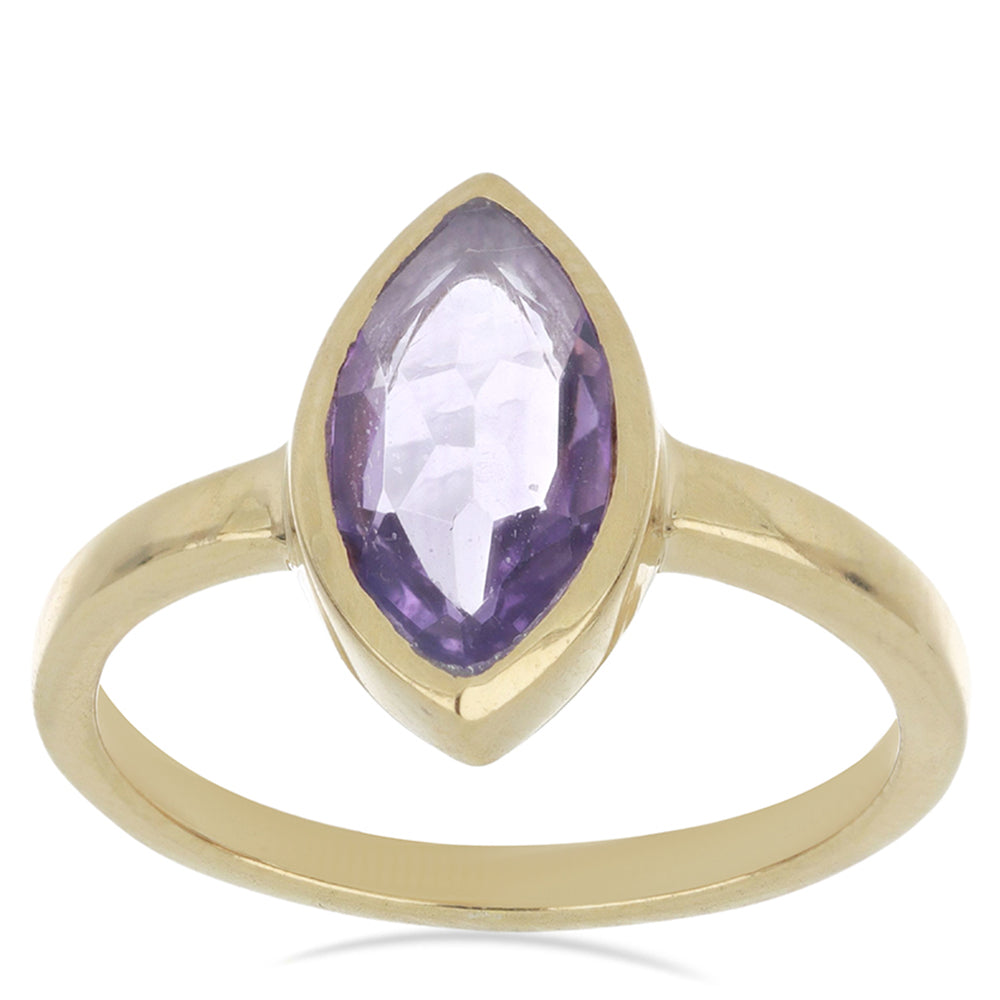 Goldplattierter Silberring mit Amethyst aus Vera Cruz