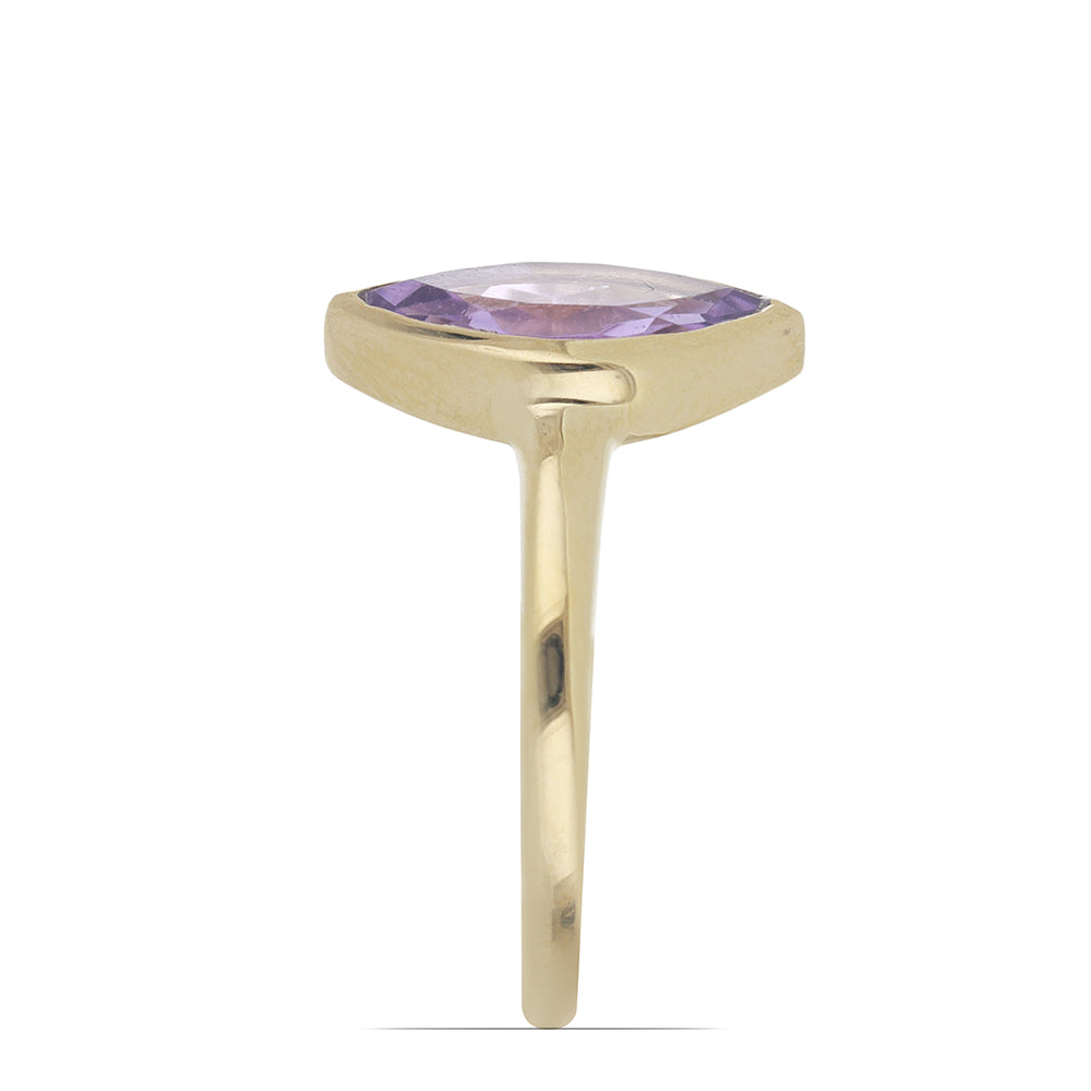 Goldplattierter Silberring mit Amethyst aus Vera Cruz