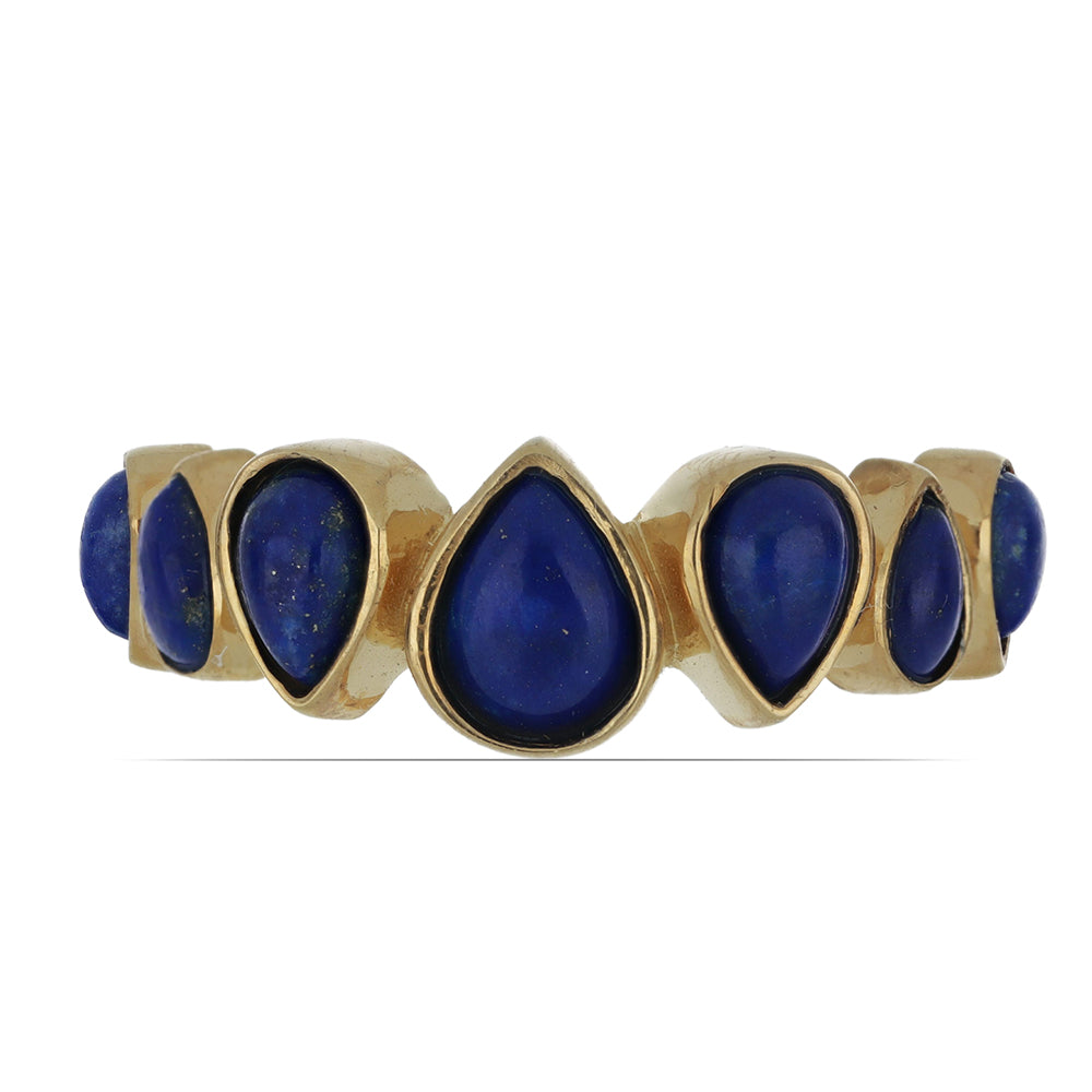 Goldplattierter Silberring mit Lapislazuli aus Badakhshan