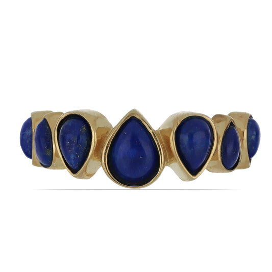 Goldplattierter Silberring mit Lapislazuli aus Badakhshan