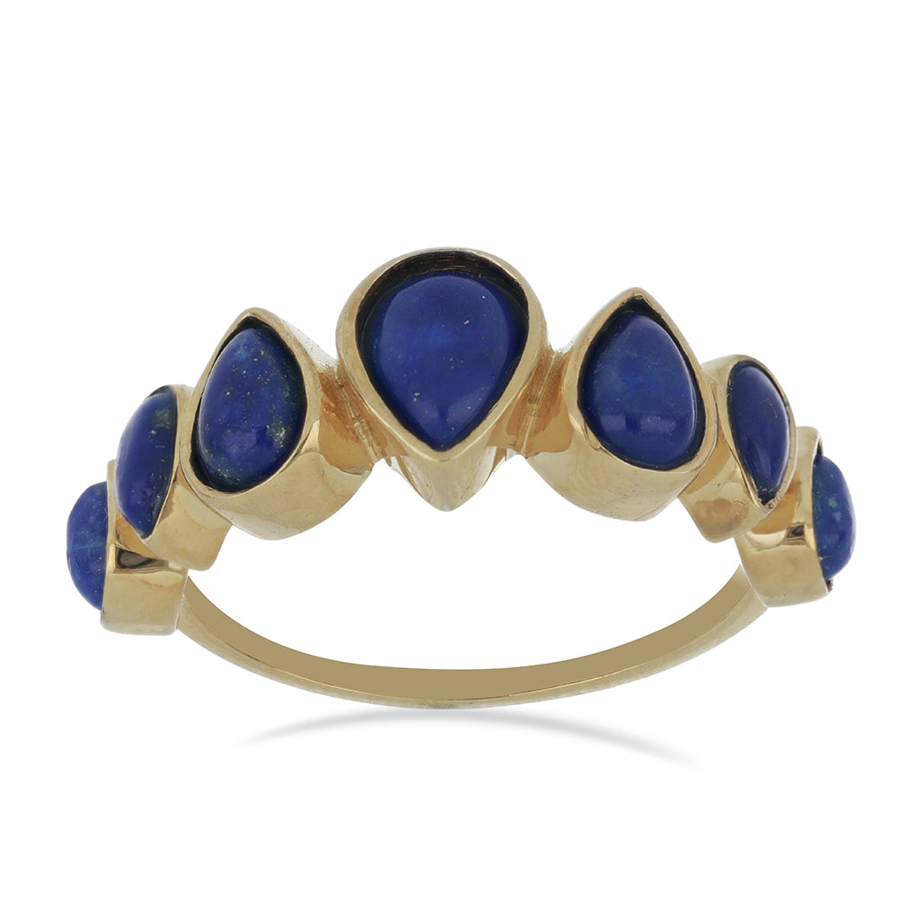 Goldplattierter Silberring mit Lapislazuli aus Badakhshan 2 