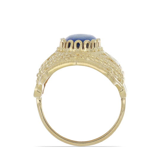Goldplattierter Silberring mit Lapislazuli aus Badakhshan