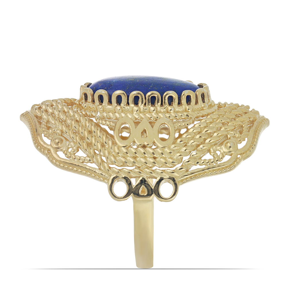 Goldplattierter Silberring mit Lapislazuli aus Badakhshan 4 