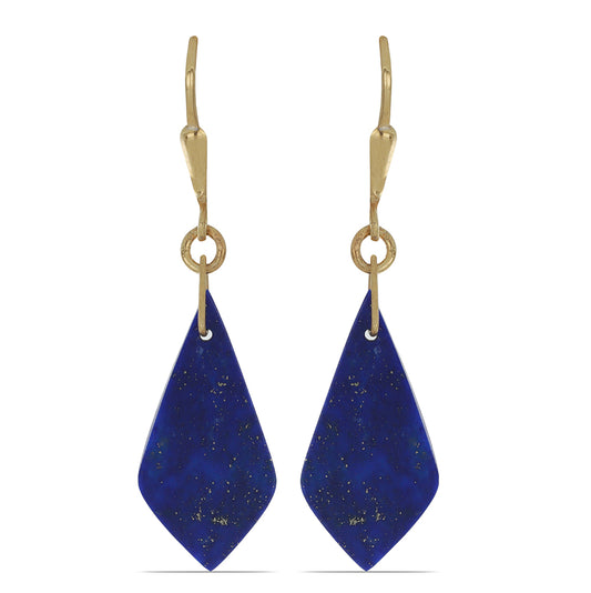 Goldplattierte Silberohrringe mit Lapislazuli aus Badakhshan