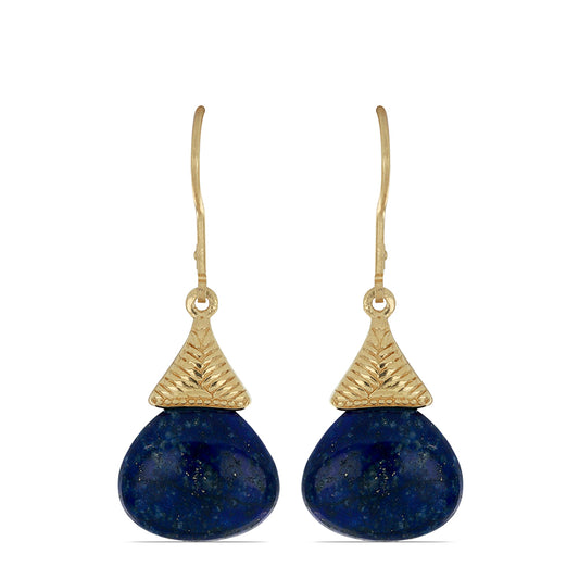 Goldplattierte Silberohrringe mit Lapislazuli aus Badakhshan