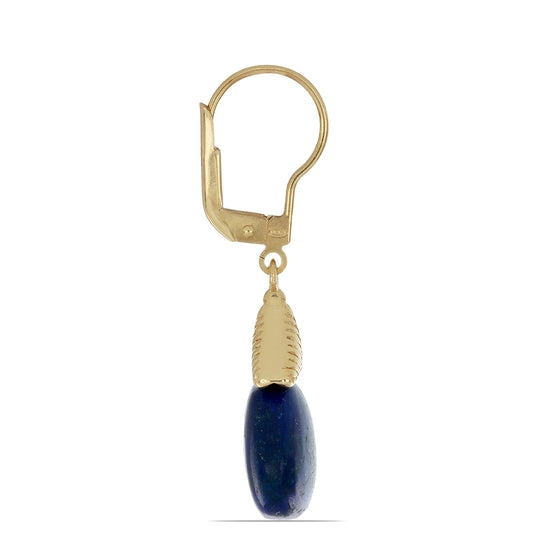 Goldplattierte Silberohrringe mit Lapislazuli aus Badakhshan