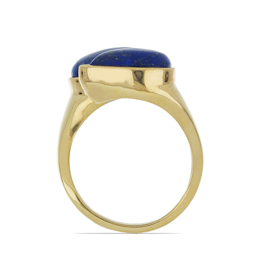Goldplattierter Silberring mit Lapislazuli aus Badakhshan