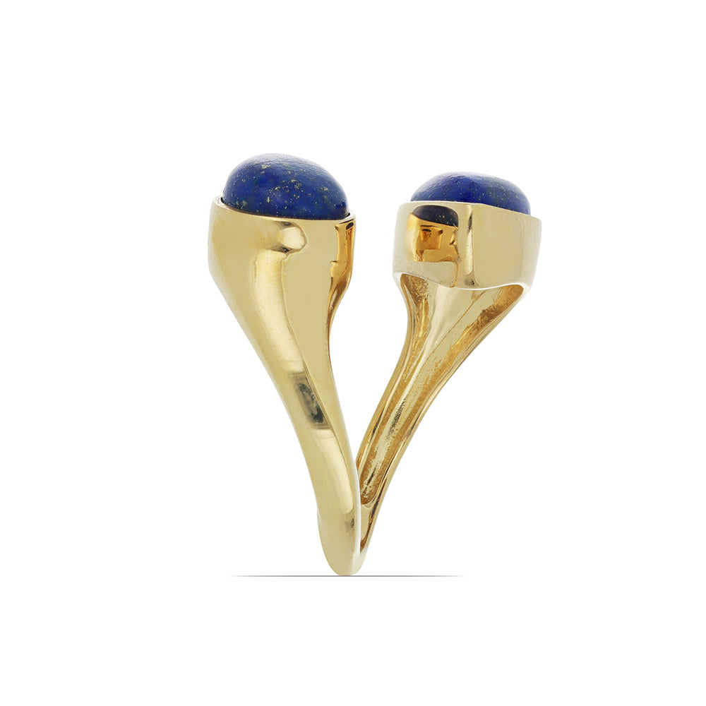 Goldplattierter Silberring mit Lapislazuli aus Badakhshan 3 