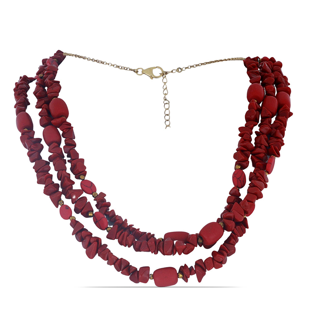 Goldplattierte Silberhalskette mit roter Schwammkoralle 1 