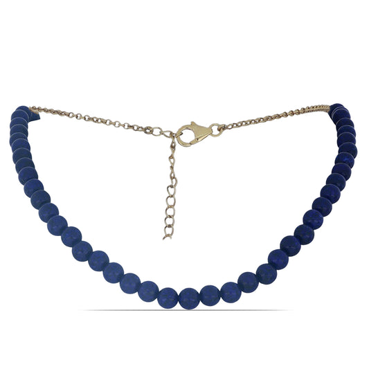 Goldplattierte Silberhalskette mit Lapislazuli aus Badakhshan