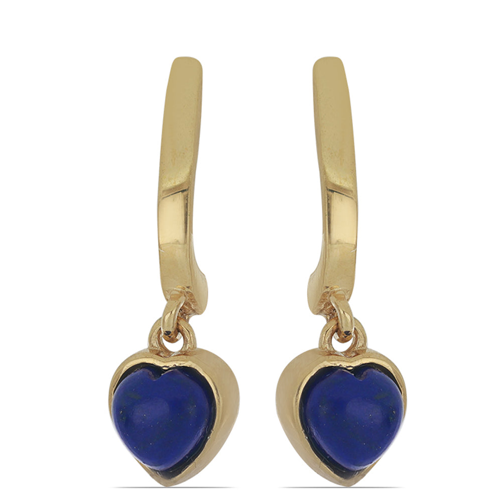Goldplattierte Silberohrringe mit Lapislazuli aus Badakhshan 1 