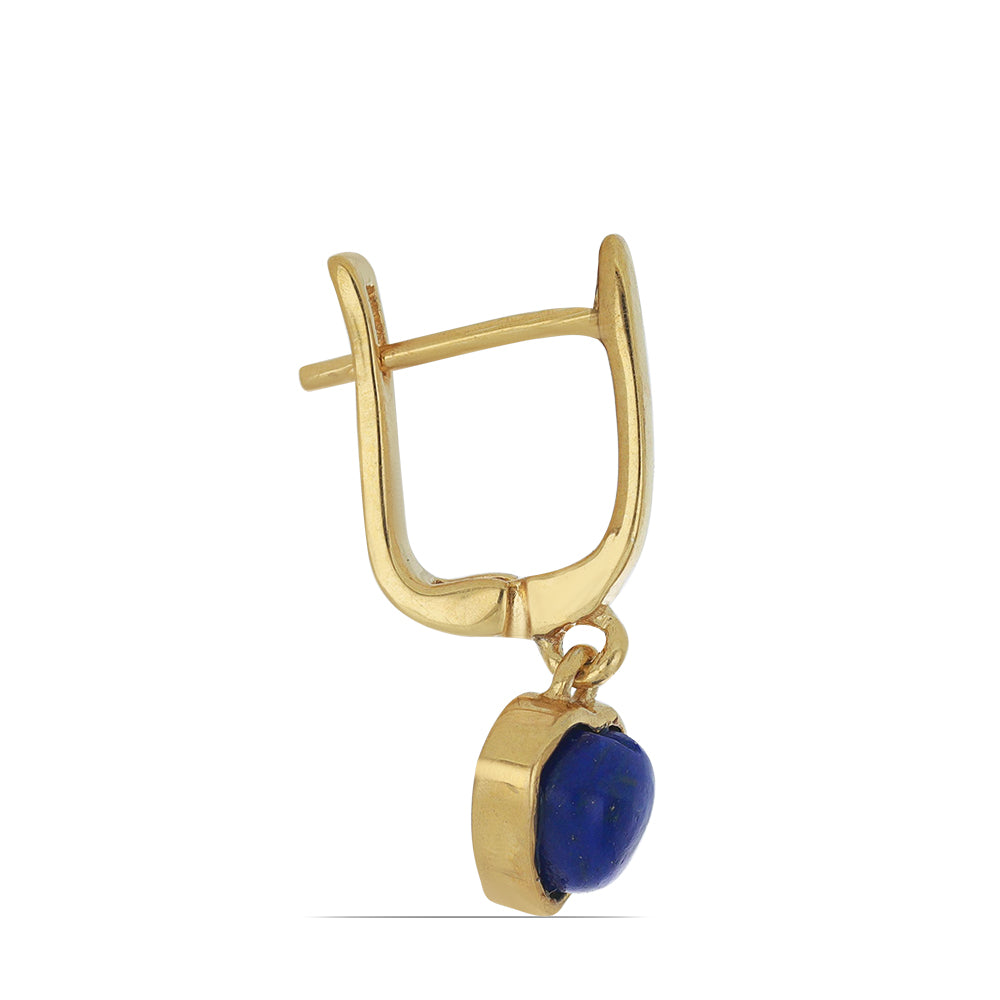 Goldplattierte Silberohrringe mit Lapislazuli aus Badakhshan