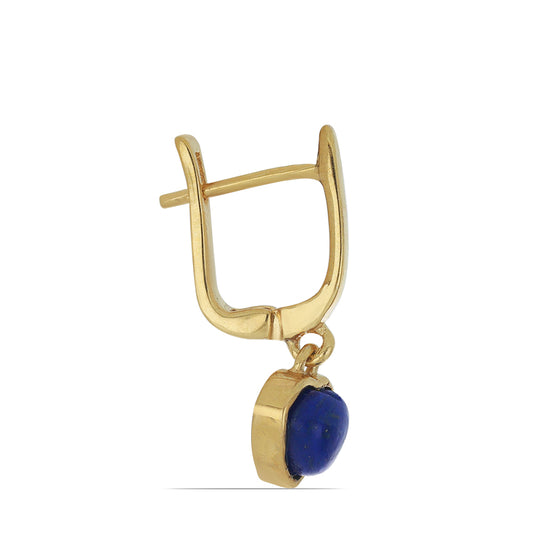 Goldplattierte Silberohrringe mit Lapislazuli aus Badakhshan