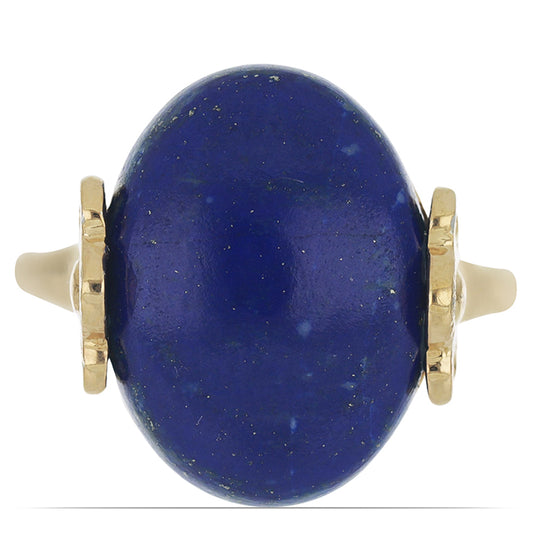 Goldplattierter Silberring mit Lapislazuli aus Badakhshan