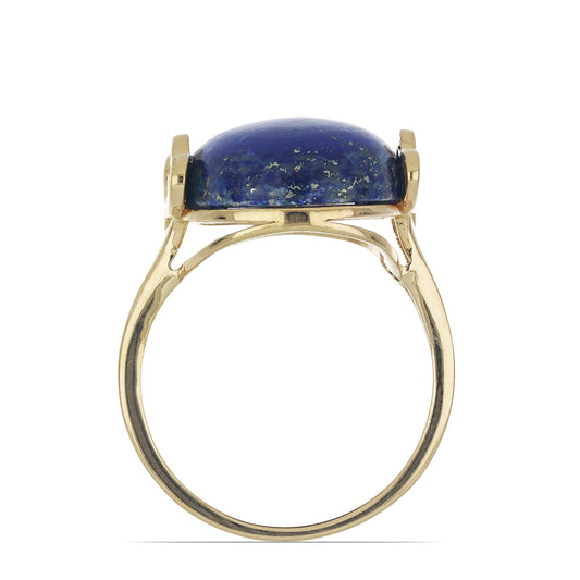 Goldplattierter Silberring mit Lapislazuli aus Badakhshan