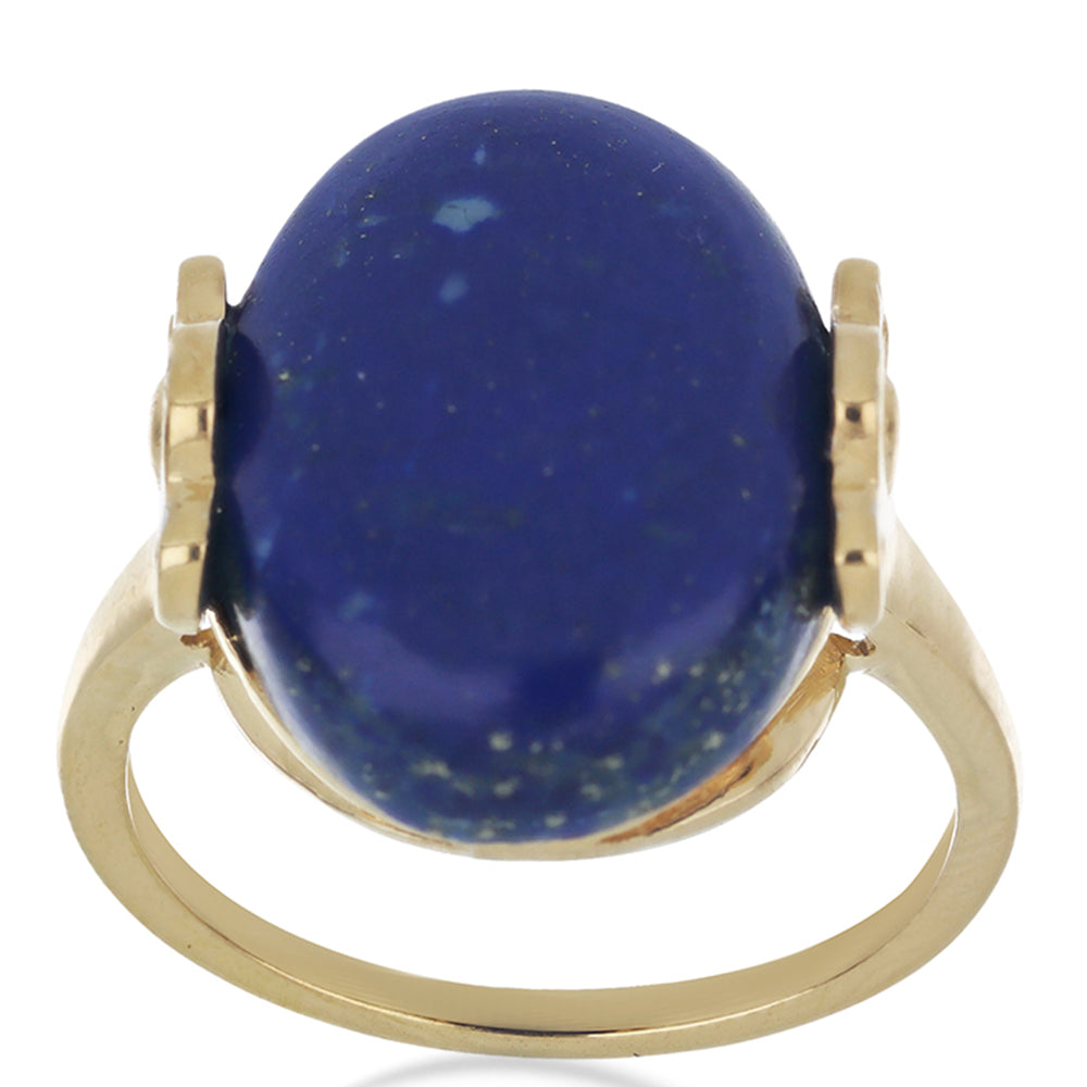 Goldplattierter Silberring mit Lapislazuli aus Badakhshan 4 
