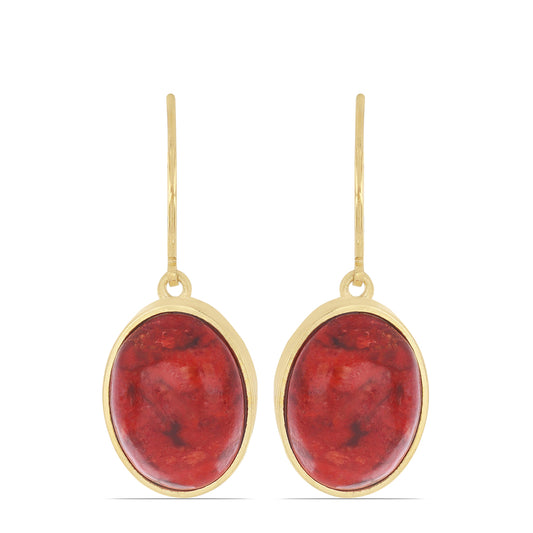 Goldplattierte Silberohrringe mit roter Schwammkoralle