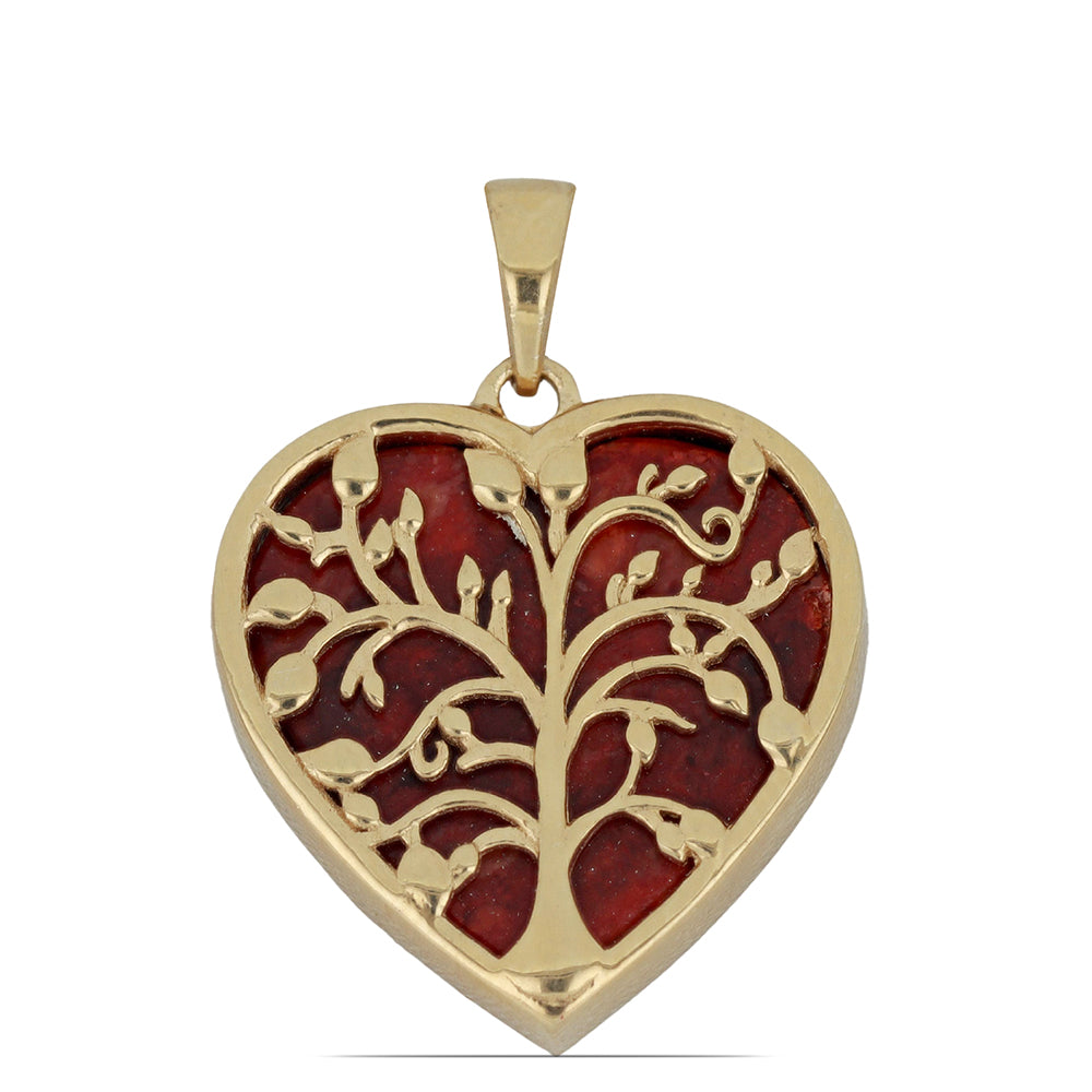 Goldplattierter Silberanhänger mit roter Schwammkoralle 1 