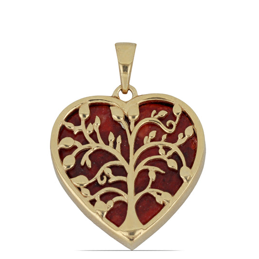 Goldplattierter Silberanhänger mit roter Schwammkoralle