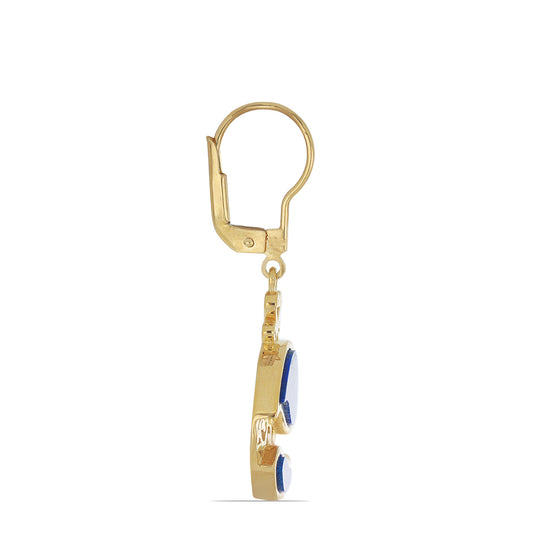 Goldplattierte Silberohrringe mit Lapislazuli aus Badakhshan