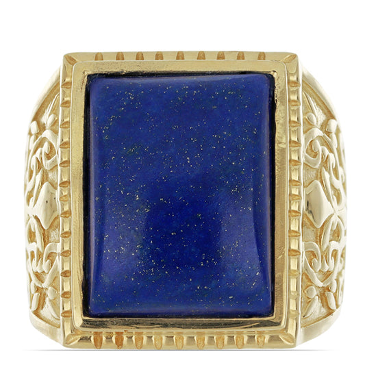 Goldplattierter Silberring mit Lapislazuli aus Badakhshan