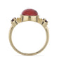 Goldplattierter Silberring mit roter Schwammkoralle und Barton Granat