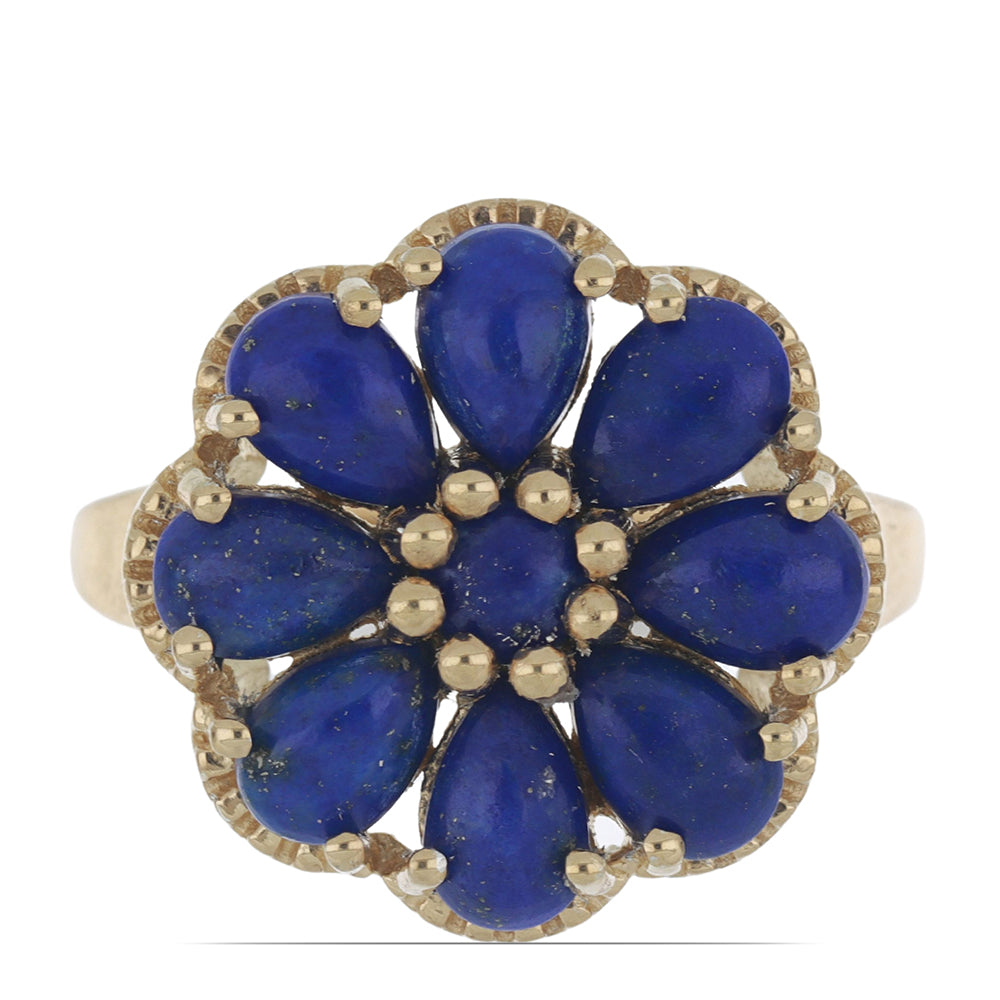Goldplattierter Silberring mit Lapislazuli aus Badakhshan