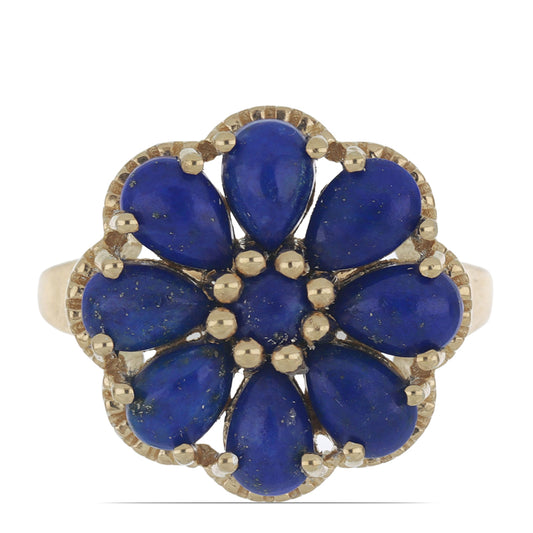 Goldplattierter Silberring mit Lapislazuli aus Badakhshan