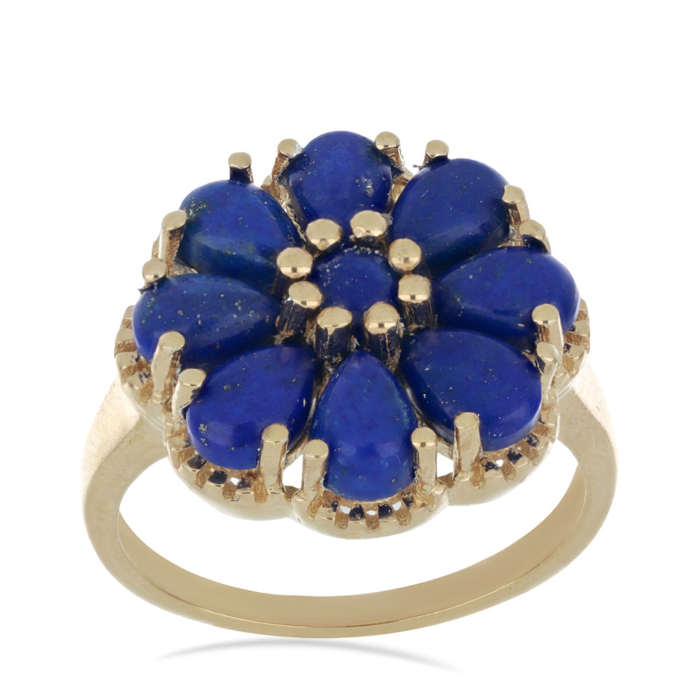 Goldplattierter Silberring mit Lapislazuli aus Badakhshan 2 
