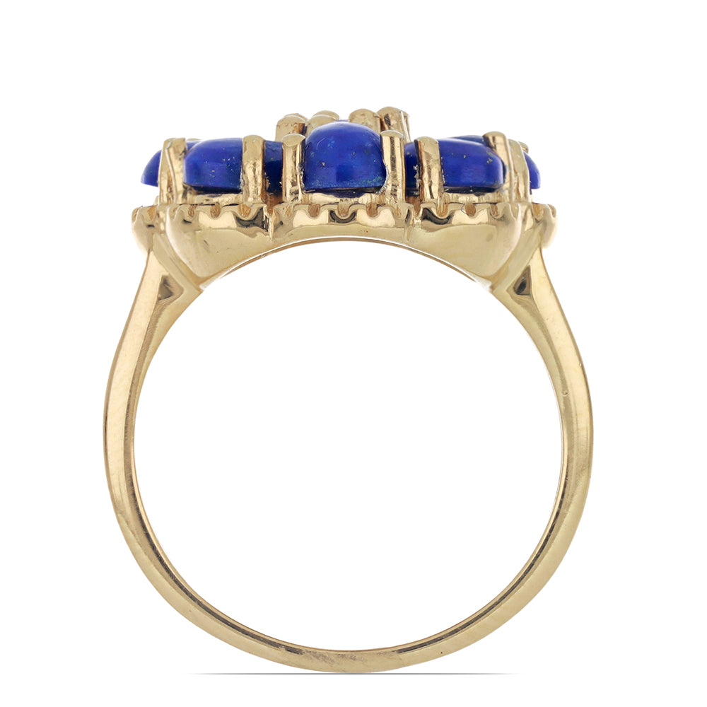 Goldplattierter Silberring mit Lapislazuli aus Badakhshan