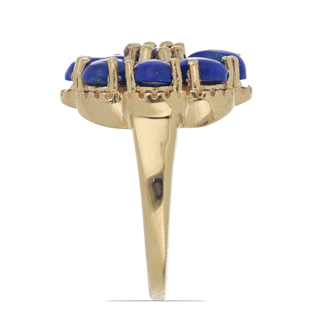 Goldplattierter Silberring mit Lapislazuli aus Badakhshan