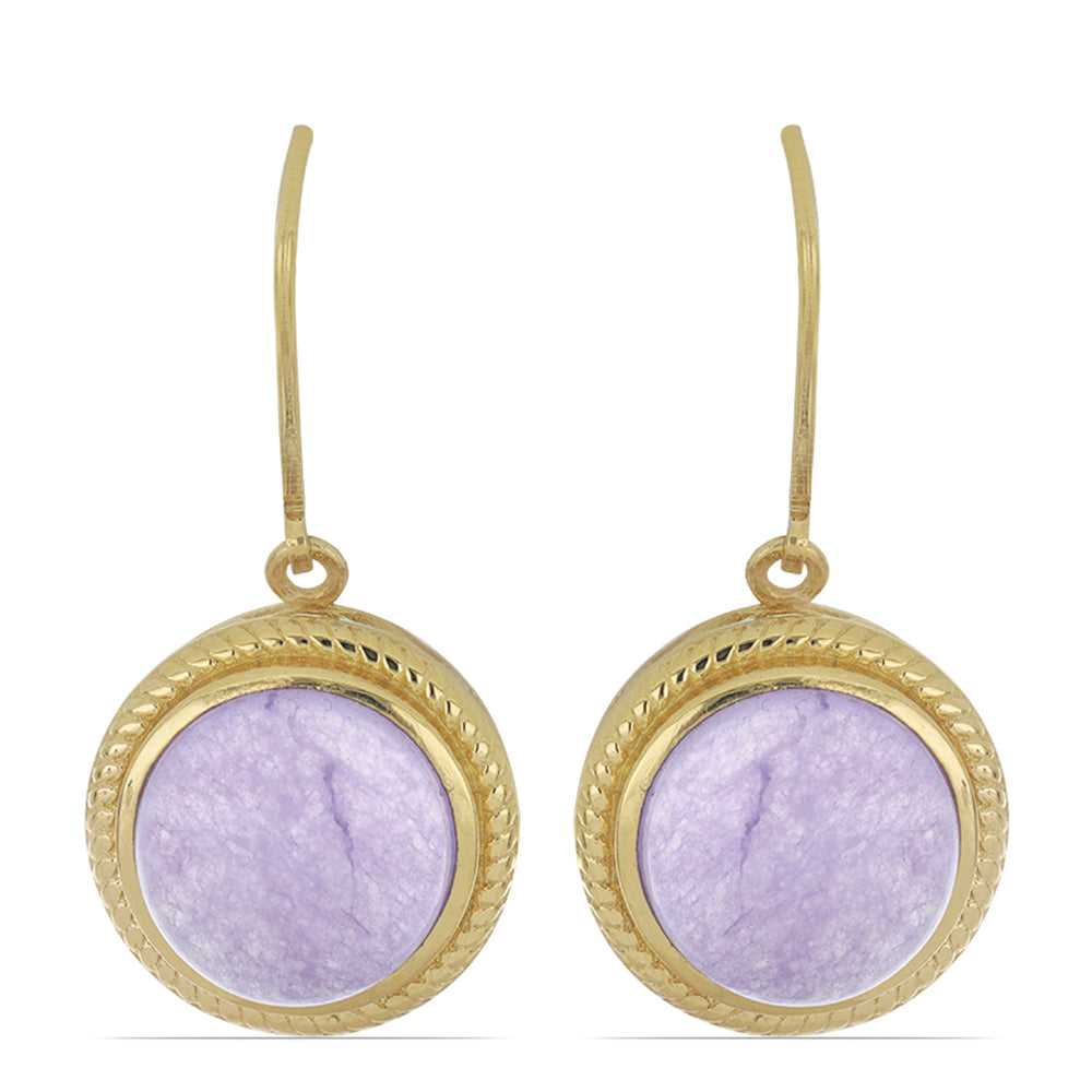Goldplattierte Silberohrringe mit lavendelfarbenem Jadeit aus Marsden River 1 