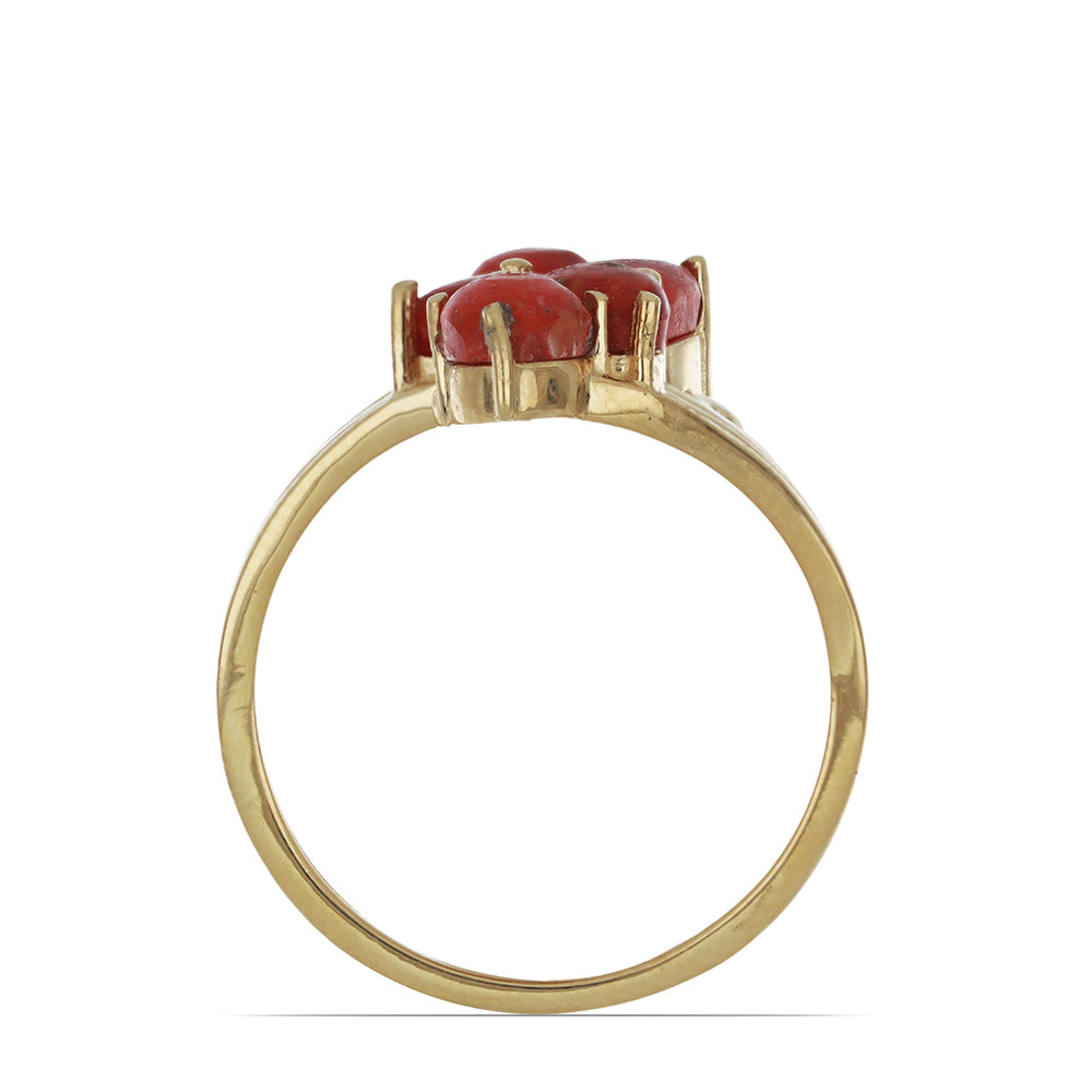 Goldplattierter Silberring mit roter Schwammkoralle