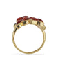 Goldplattierter Silberring mit roter Schwammkoralle und Barton Granat