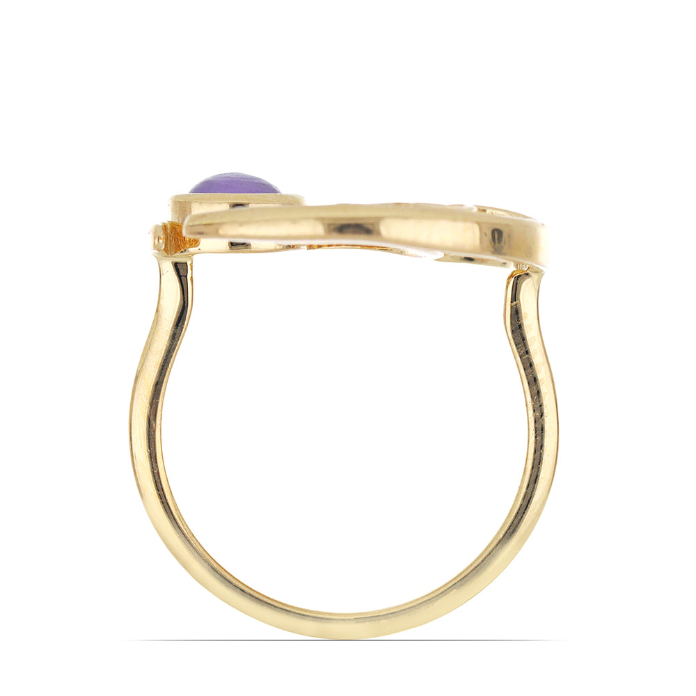 Goldplattierter Silberring mit lavendelfarbenem Jadeit aus Marsden River 3 