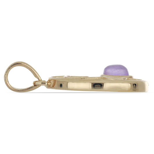 Goldplattierter Silberanhänger mit lavendelfarbenem Jadeit aus Marsden River