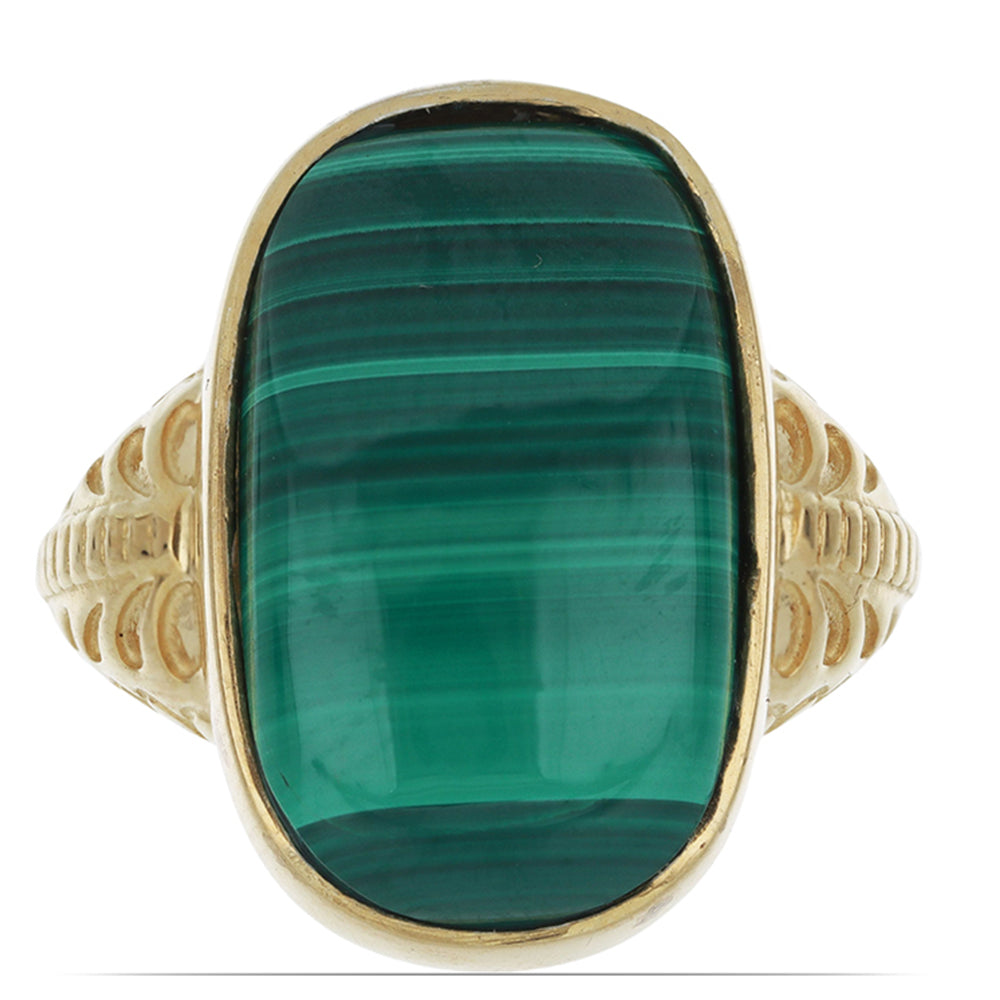 Goldplattierter Silberring mit Wales Malachit 1 