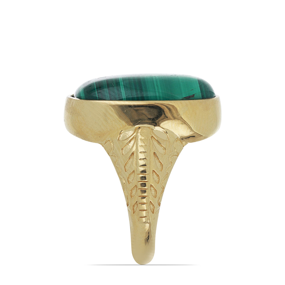 Goldplattierter Silberring mit Wales Malachit