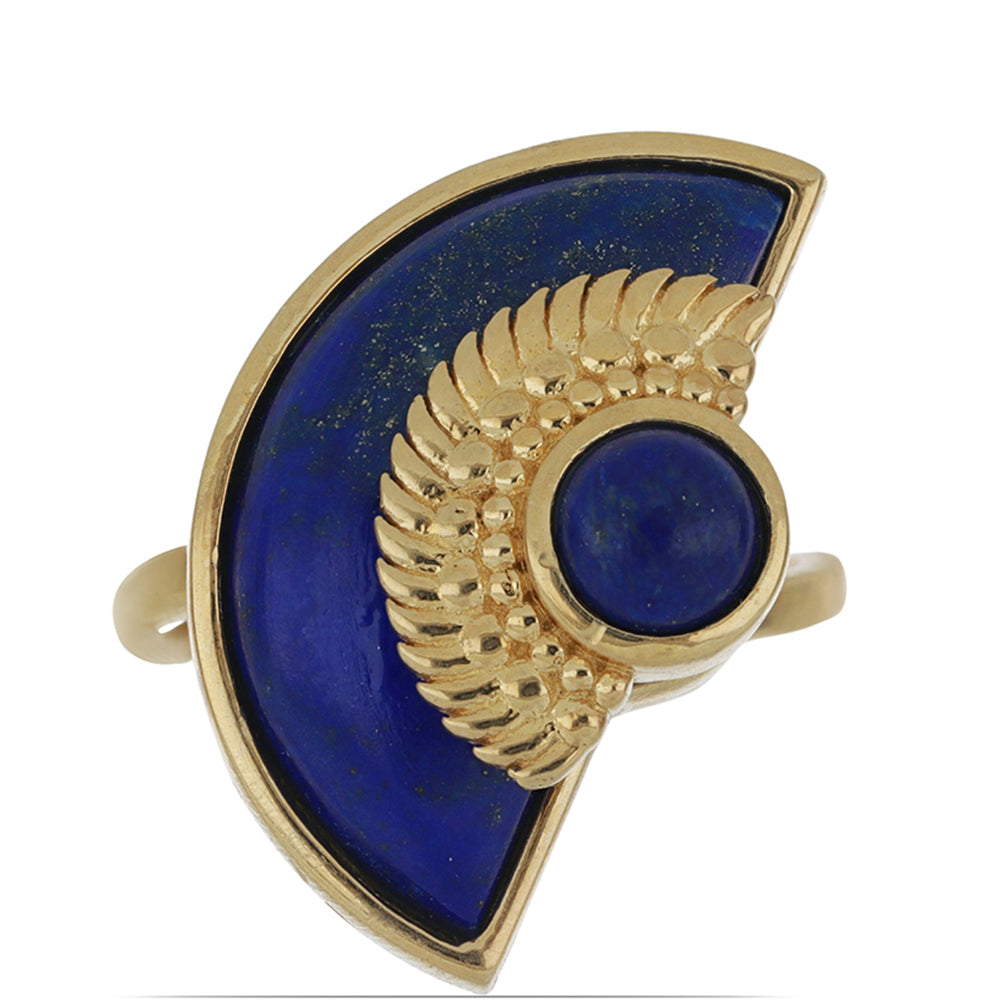 Goldplattierter Silberring mit Lapislazuli aus Badakhshan 1 