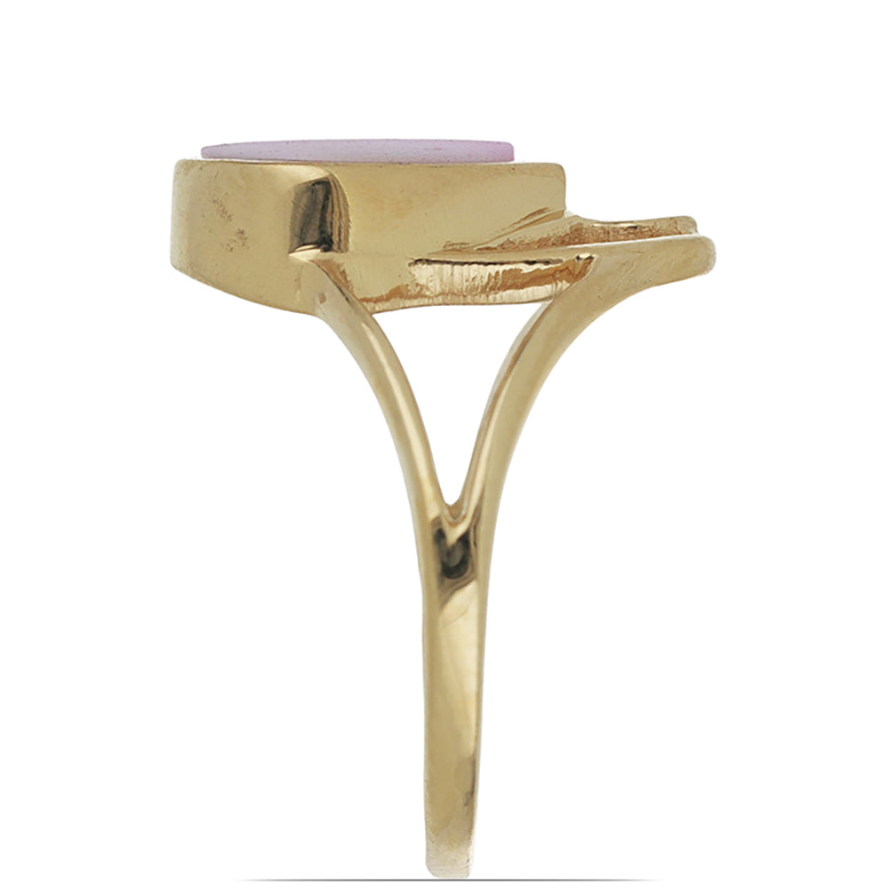Goldplattierter Silberring mit rosafarbenem Perlmutt 4 
