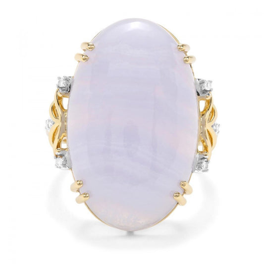 Goldplattierter Silberring mit lavendelfarbenem Jadeit aus Marsden River