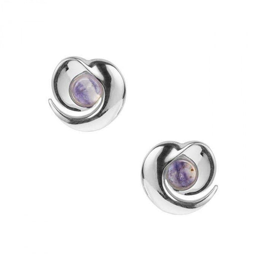 Goldplattierte Silberohrringe mit rosafarbenem Perlmutt