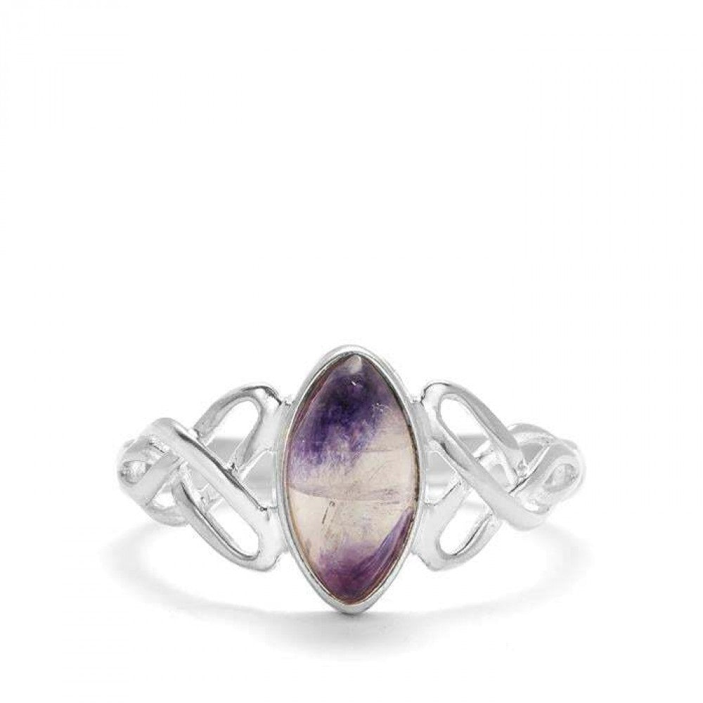 Goldplattierter Silberring mit rosafarbenem Perlmutt