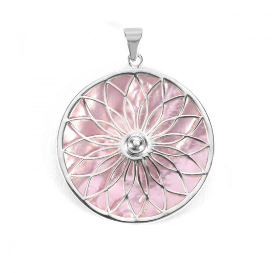 Goldplattierter Silberanhänger mit rosafarbenem Perlmutt