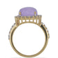 Goldplattierter Silberring mit lavendelfarbenem Jadeit aus Marsden River und weißem Topas