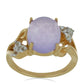 Goldplattierter Silberring mit lavendelfarbenem Jadeit aus Marsden River und weißem Topas