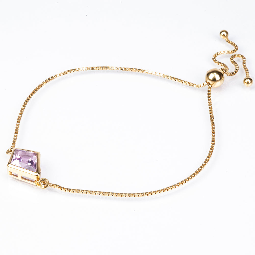 Goldplattiertes Silberarmband mit Amethyst aus Vera Cruz 2 