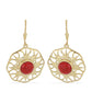 Goldplattierte Silberohrringe mit roter Schwammkoralle