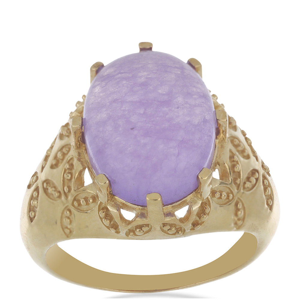 Goldplattierter Silberring mit lavendelfarbenem Jadeit aus Marsden River