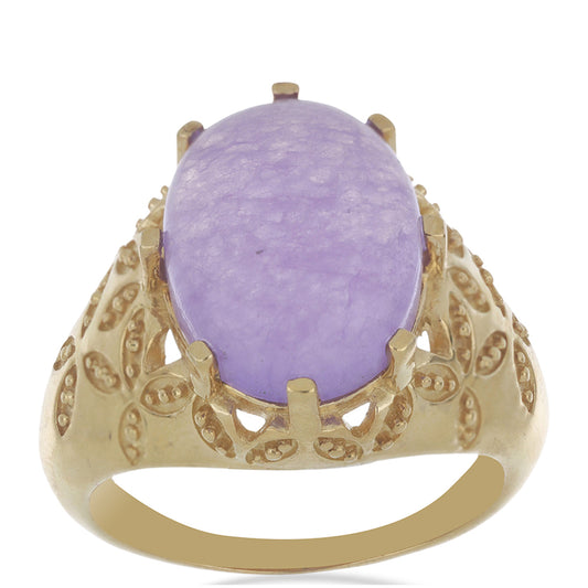 Goldplattierter Silberring mit lavendelfarbenem Jadeit aus Marsden River